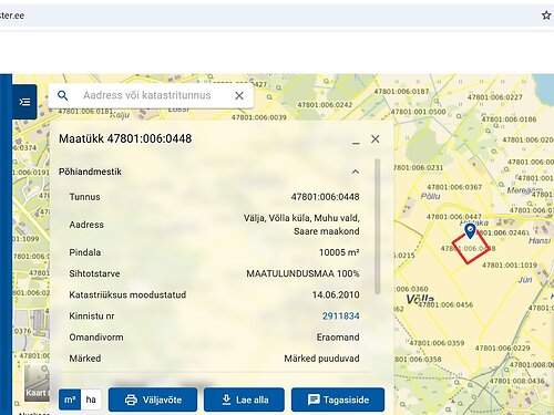 Muhu vald Võlla, 1 ha